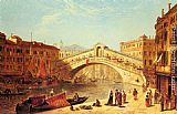 James Holland A View of the Rialto Bridge, Venice painting
